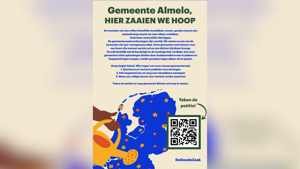 Bewoners starten petitie voor betaalbare woningen en sterke voorzieningen in Almelo