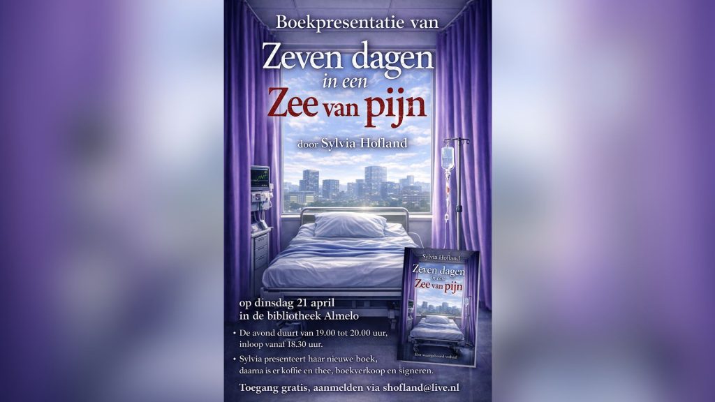 Boekpresentatie ‘Zeven dagen in een zee van pijn’ door Sylvia Hofland